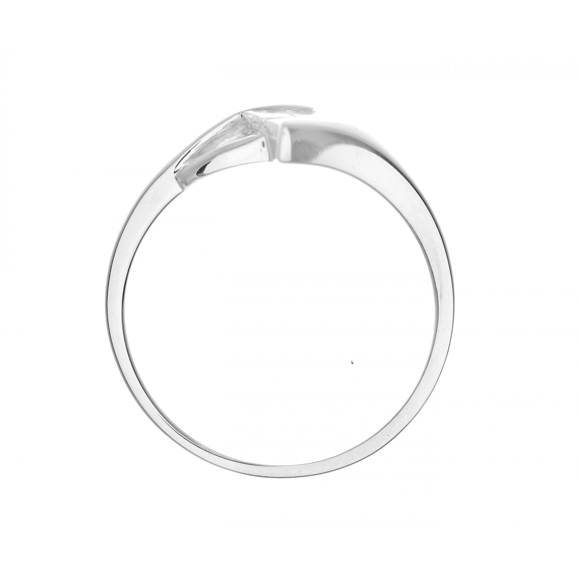 SPARKLD 18ct White Gold Solitaire Look Crossover Engagement Ring, IJ/I Certified Diamonds, Princess Cut, 0.25ct