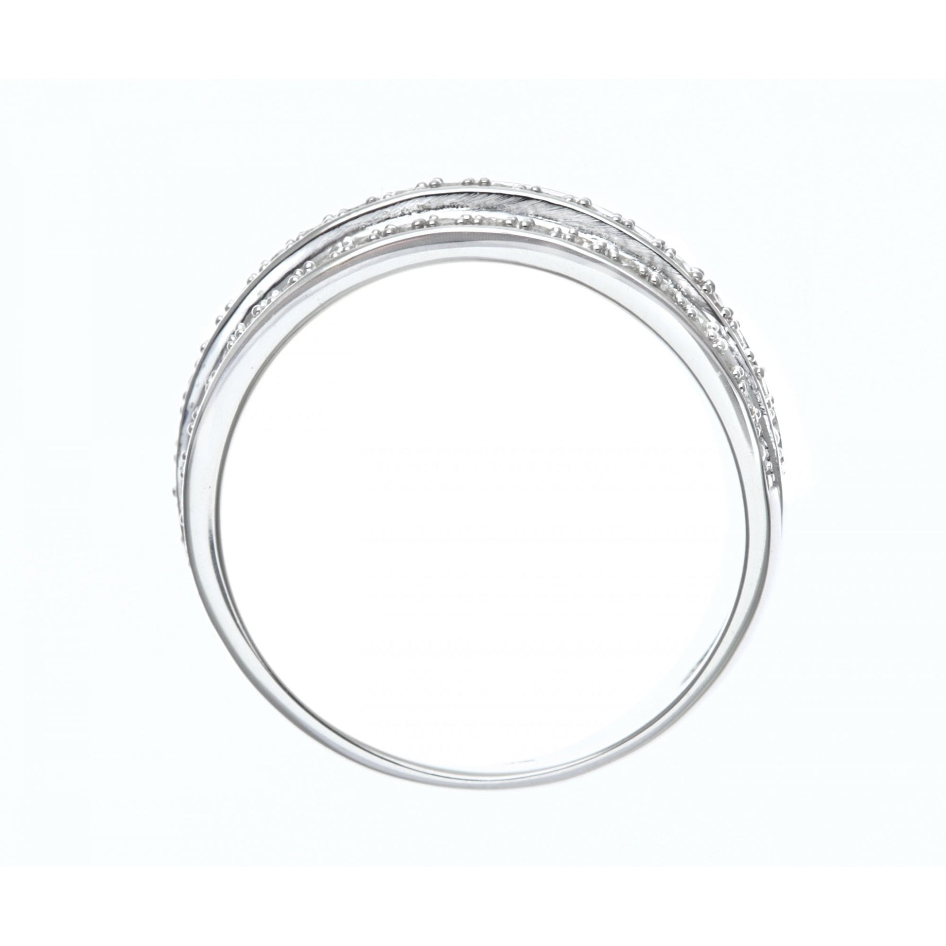 SPARKLD 14ct White Gold 0.25ct Triple Row Diamond Half Eternity Ring