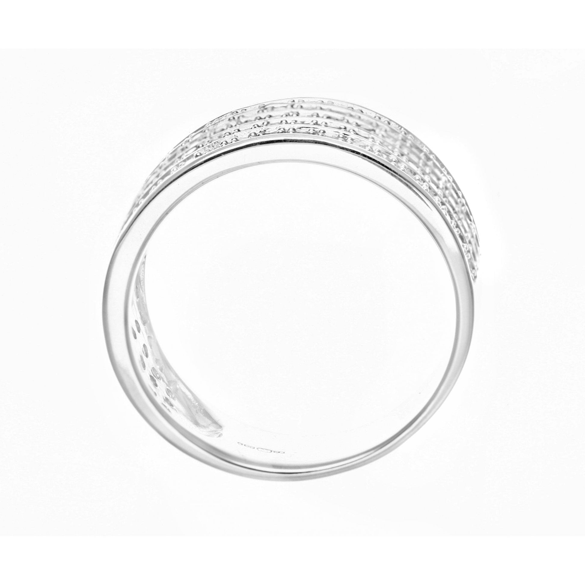 SPARKLD 14ct White Gold Half Carat Multi Row Diamond Half Eternity Ring