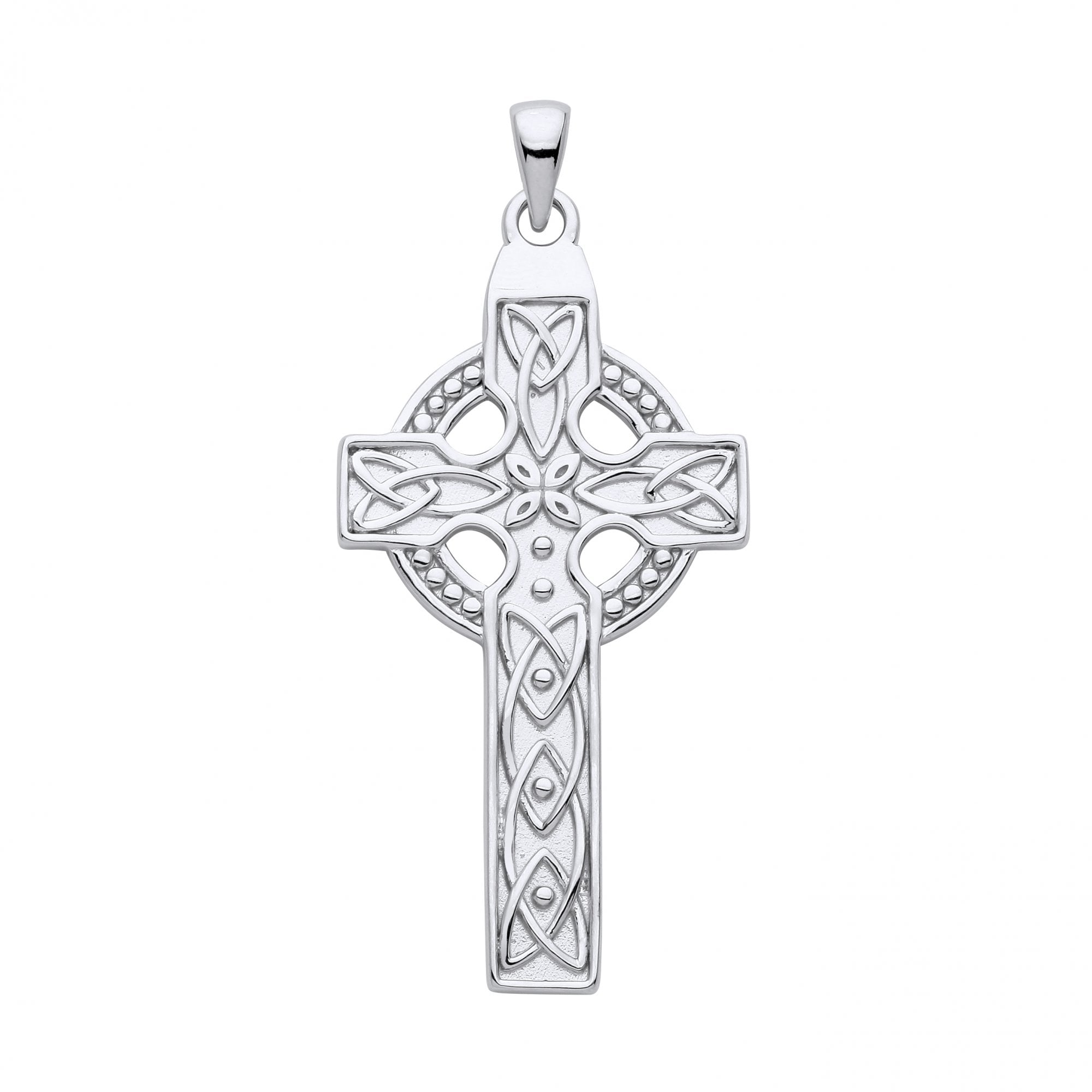 925 Sterling Silver Celtic Trinity Knot Cross Pendant
