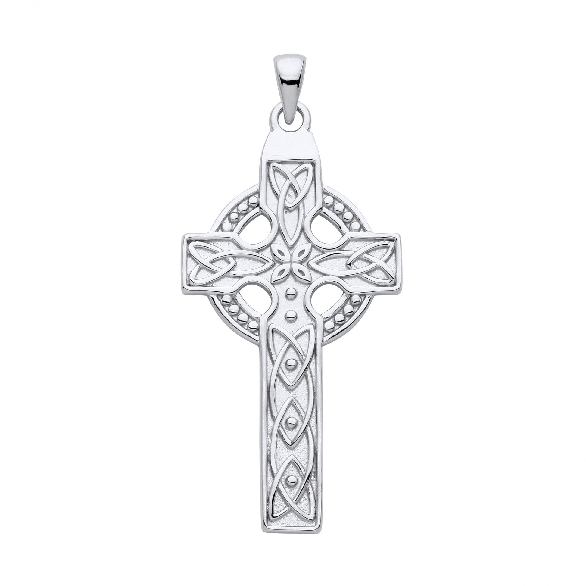 925 Sterling Silver Celtic Trinity Knot Cross Pendant