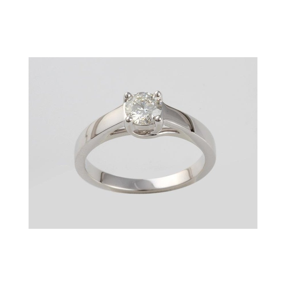 18ct White Gold GIA Certificated Diamond Solitaire Ring 0.40ct