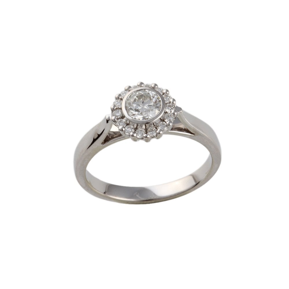 White Gold 0.60ct Round Brilliant Diamond Cluster Ring