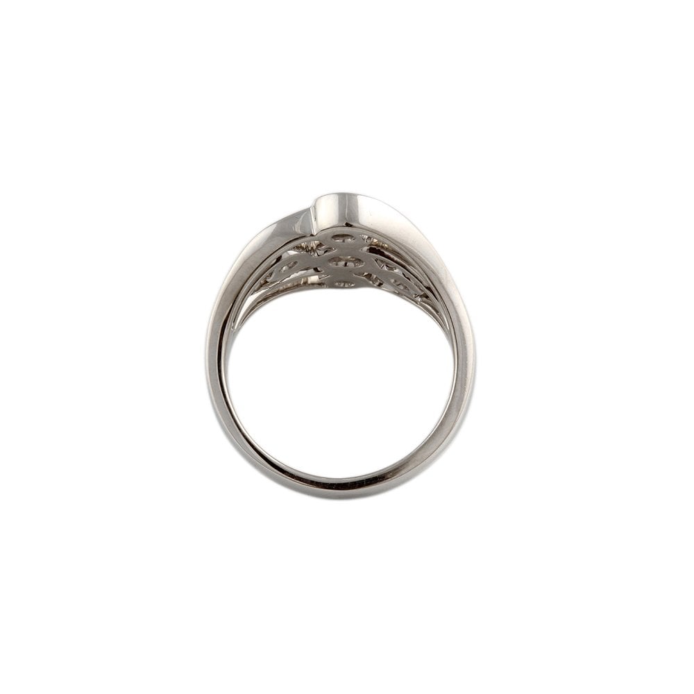 White Gold 0.58ct Five Stone Round Brilliant Diamond Bubble Style Ring