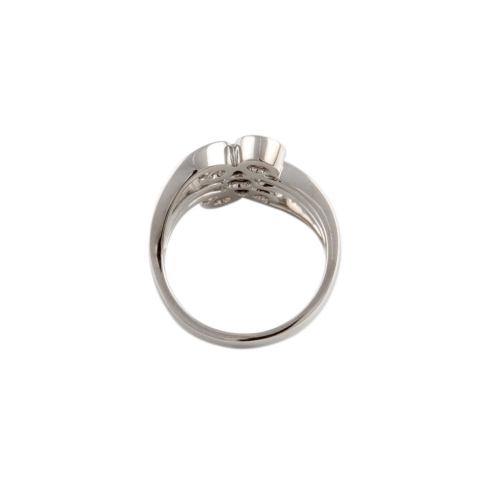 White Gold 0.65ct Five Stone Round Brilliant Diamond Bubble Style Ring