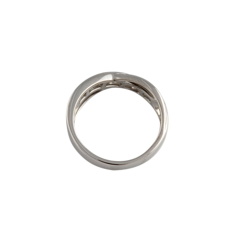 White Gold 0.55ct Round Brilliant Diamond Crossover Half Eternity Ring