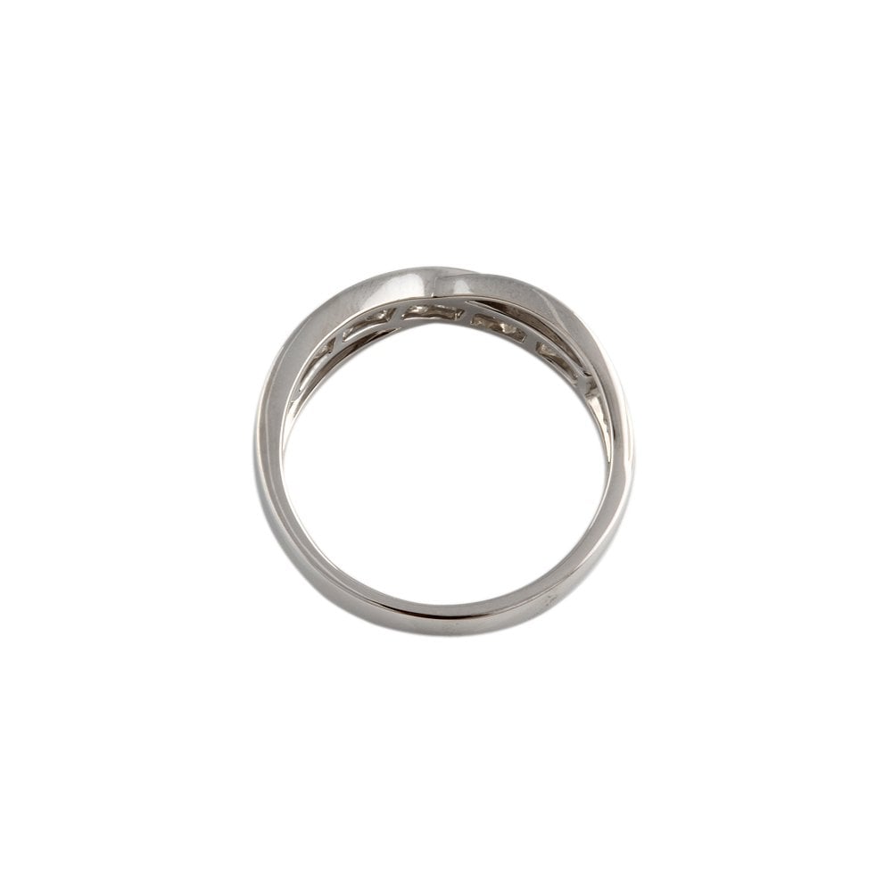 White Gold 0.65ct Round Brilliant Diamond Crossover Half Eternity Ring