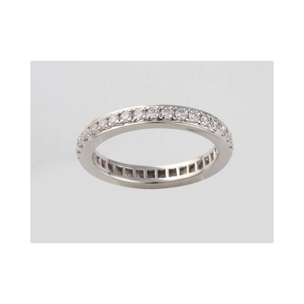 18ct White Gold Diamond Set Full Eternity Ring 0.57ct