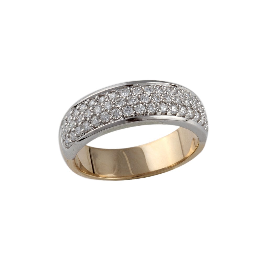 Yellow and White Gold 0.70ct Round Brilliant Diamond Half Eternity Ring