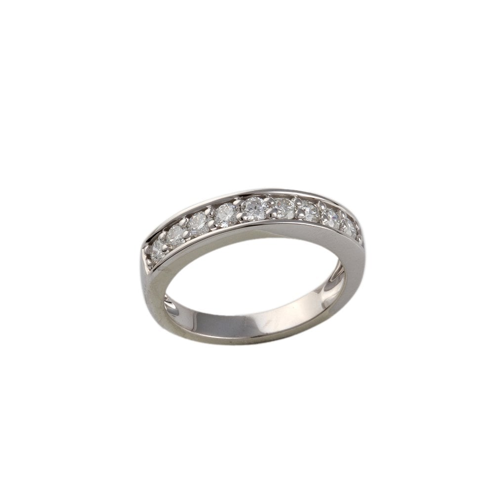 White Gold 0.55ct Round Brilliant Diamond Half Eternity Ring