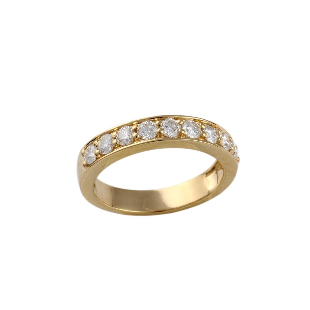 Yellow Gold 0.80ct Round Brilliant Diamond Half Eternity Ring