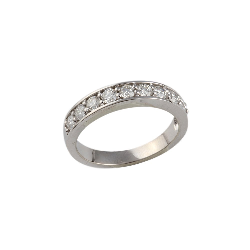 White Gold 1.00ct Round Brilliant Diamond Half Eternity Ring