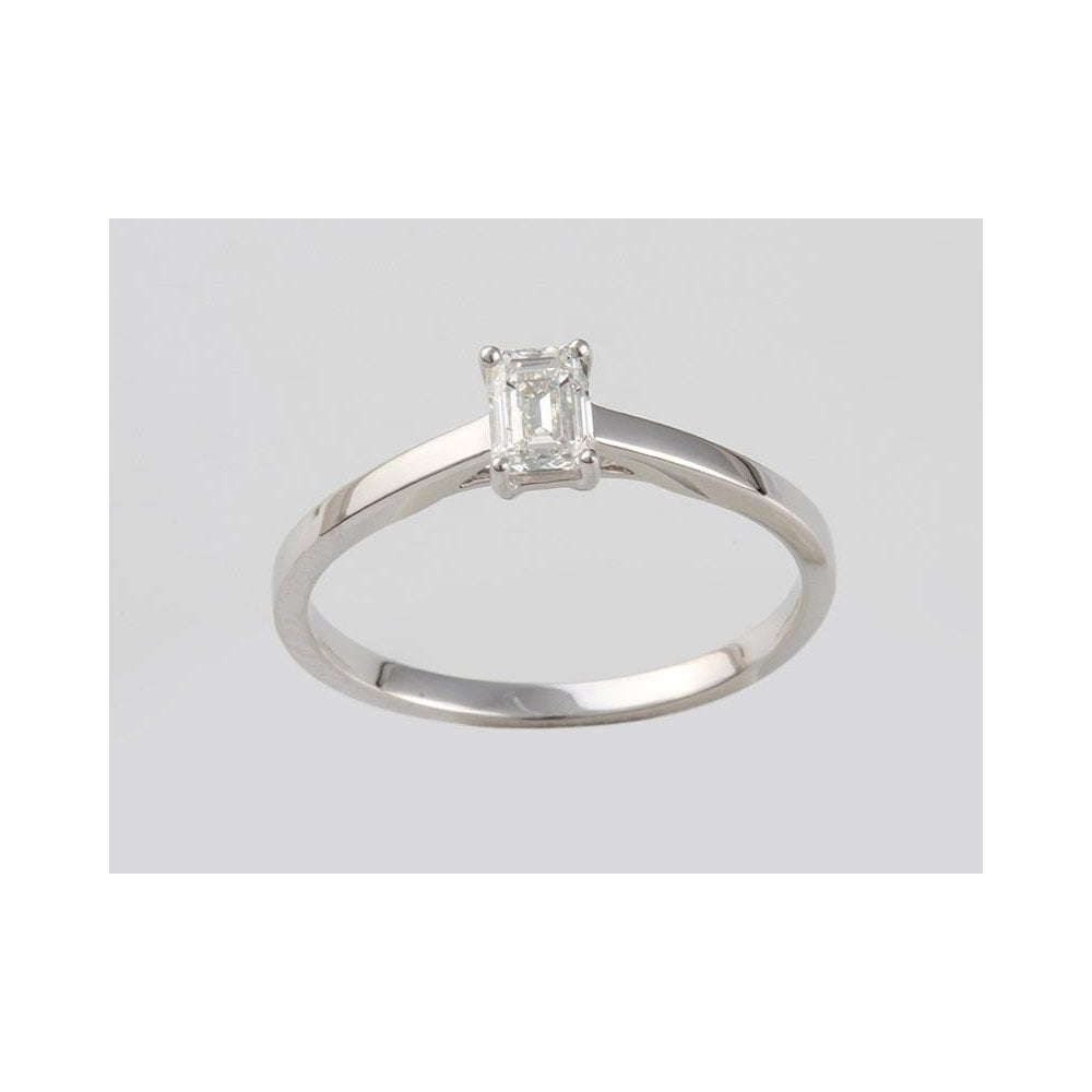 9ct White Gold GIA Certificated Diamond Solitaire Ring 0.36ct