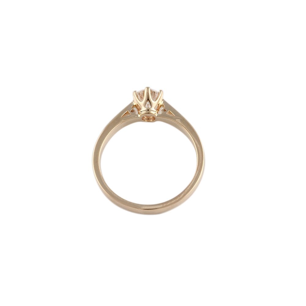 Yellow Gold 0.50ct Round Brilliant Diamond Solitaire Ring