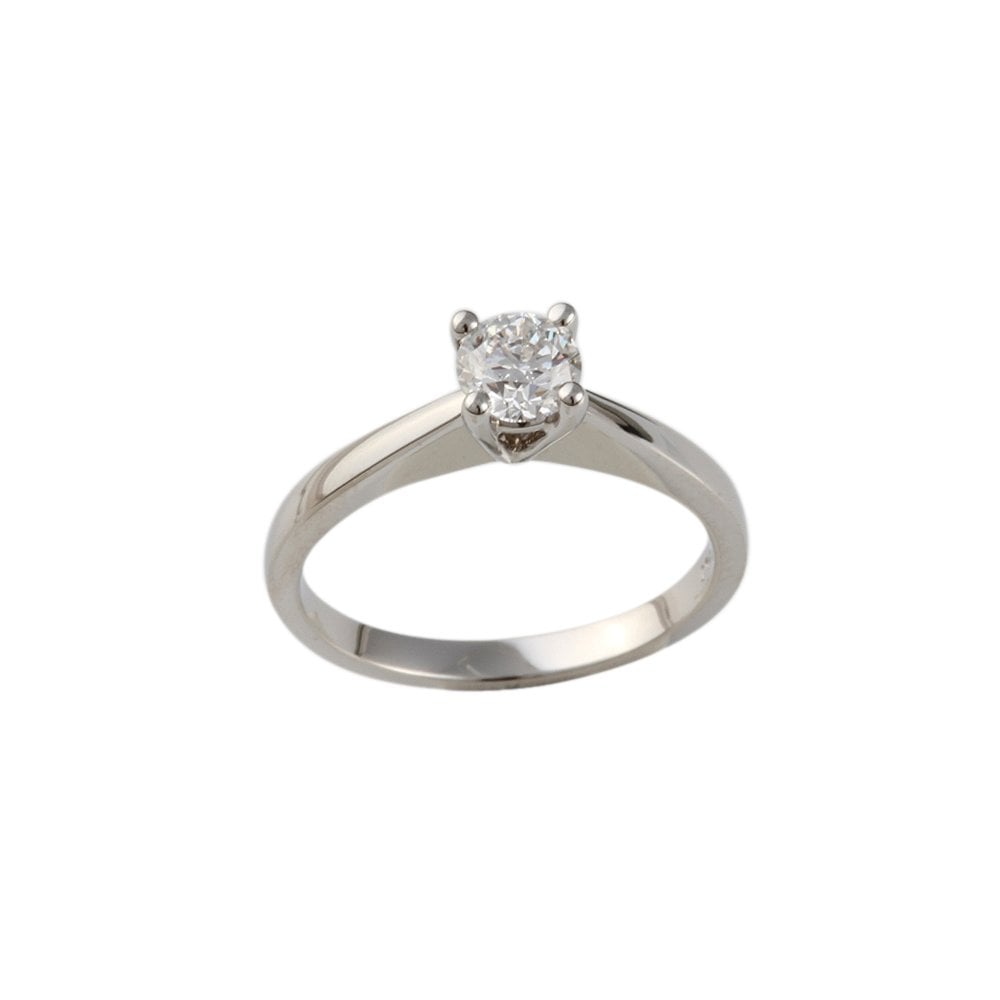Yellow and White Gold 0.50ct Round Brilliant Diamond Solitaire Ring