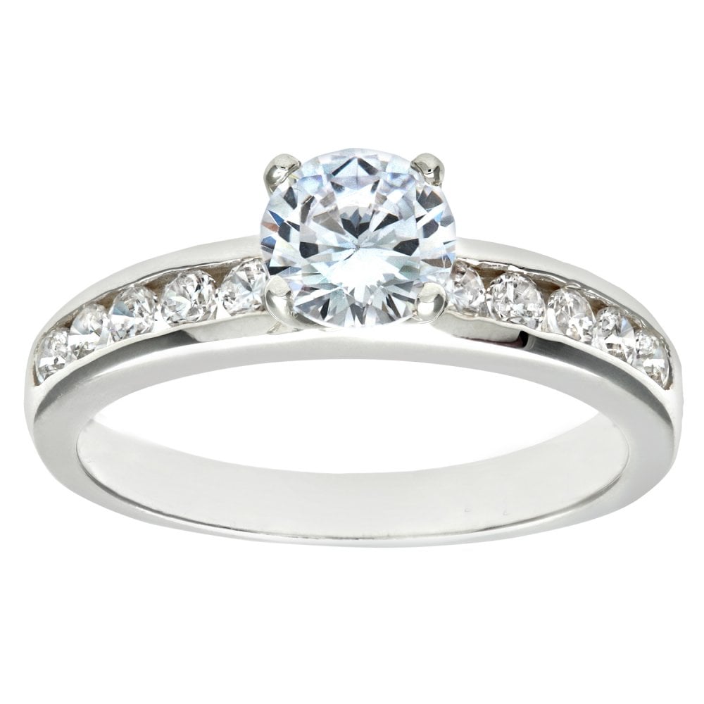 SPARKLD Sterling Silver CZ Engagement Ring