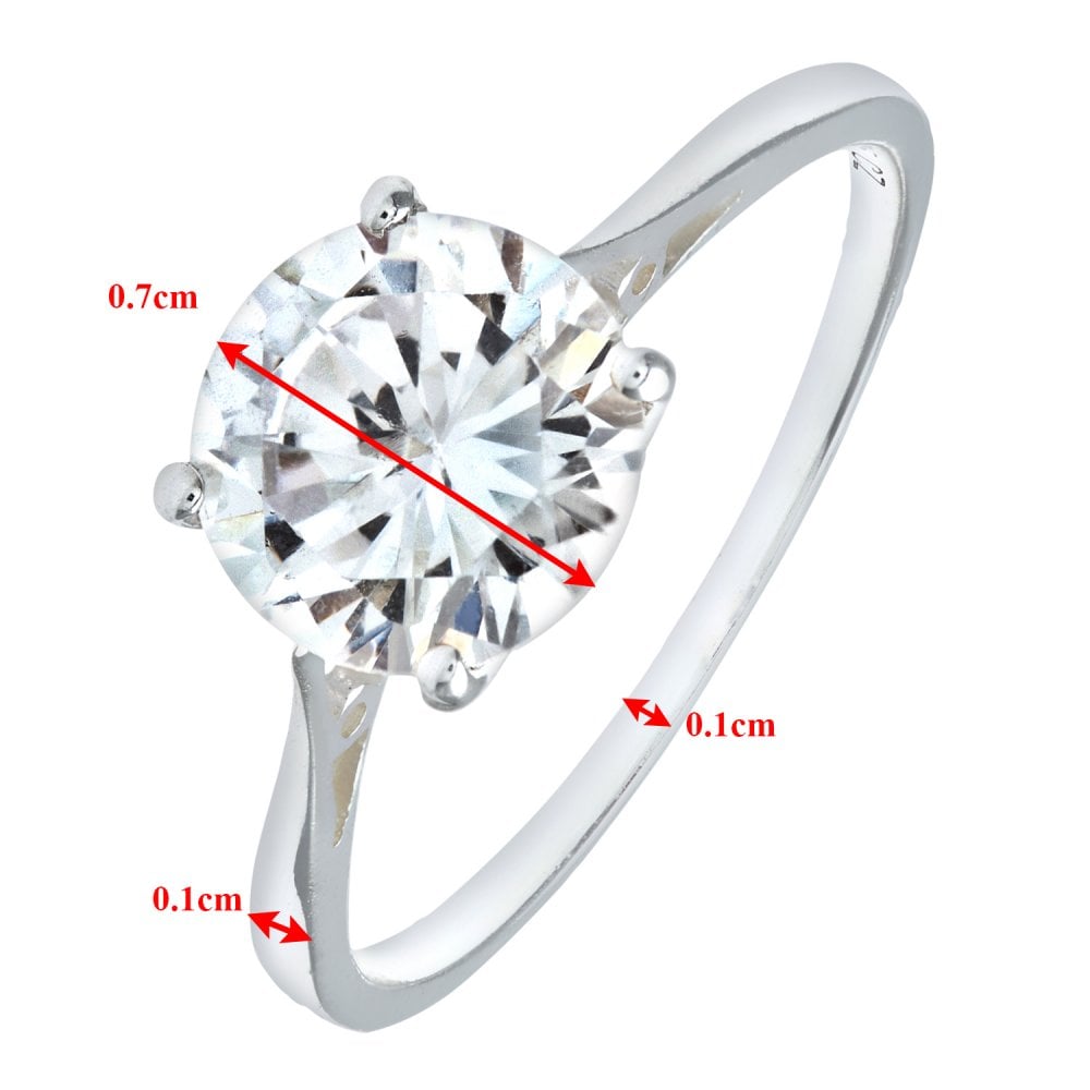 SPARKLD Sterling Silver CZ Solitaire Engagement Ring