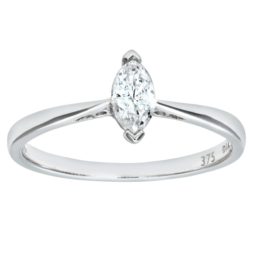 SPARKLD 9ct White Gold 0.25ct Diamond Engagement Ring
