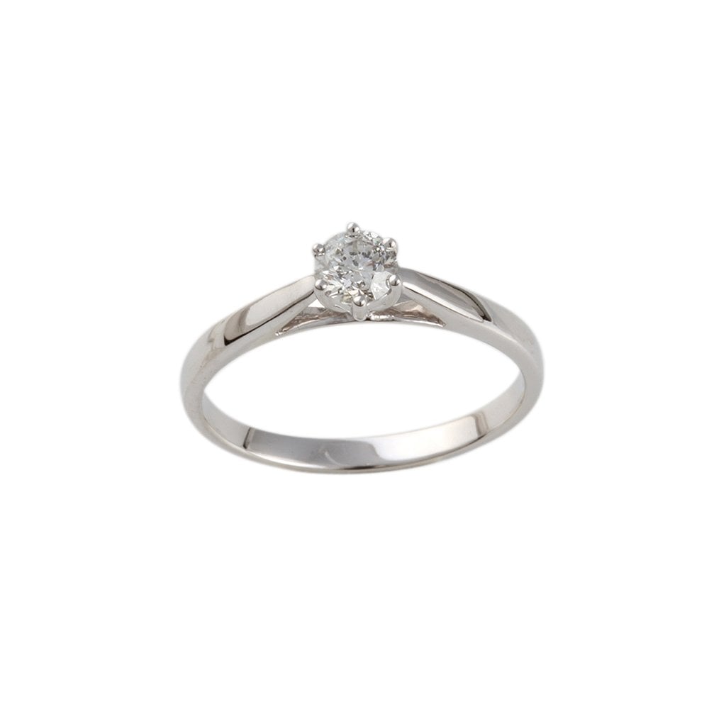 White Gold 0.40ct Round Diamond Solitaire Ring