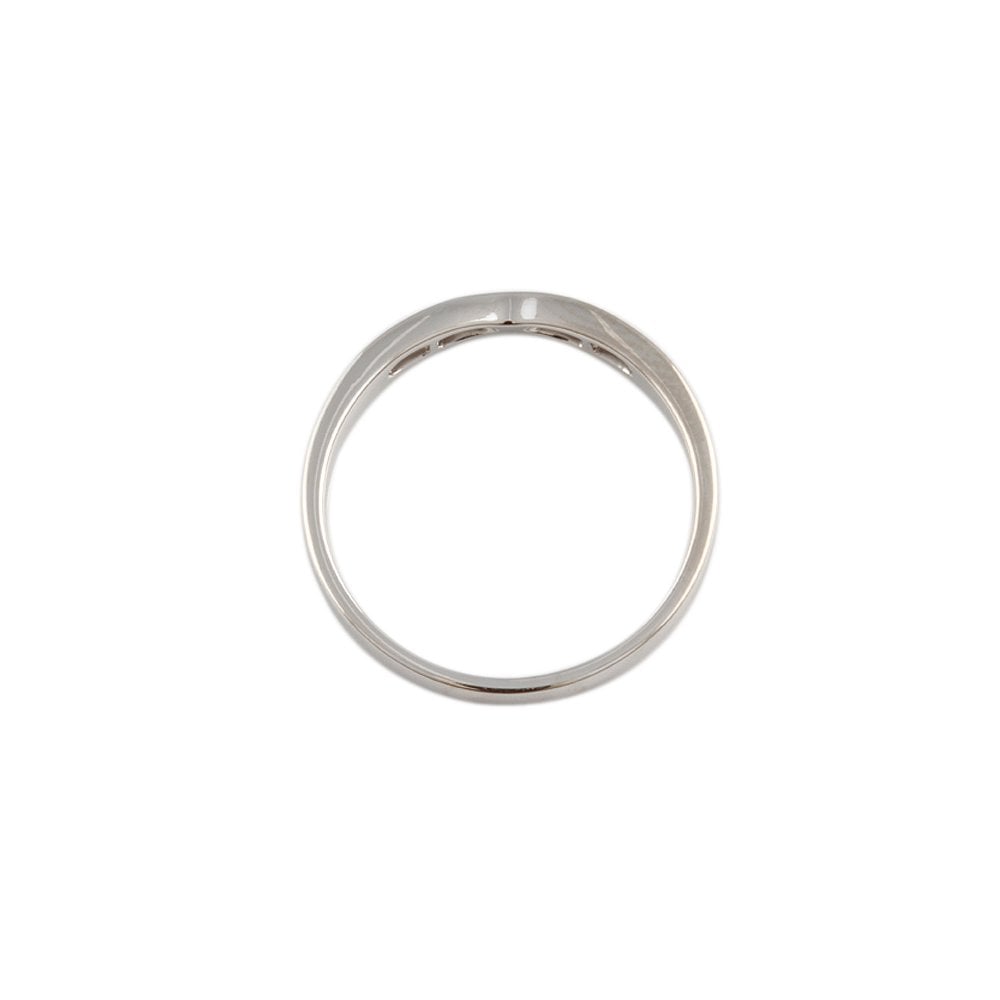 White Gold 0.08ct Round Diamond Studded Half Eternity Band