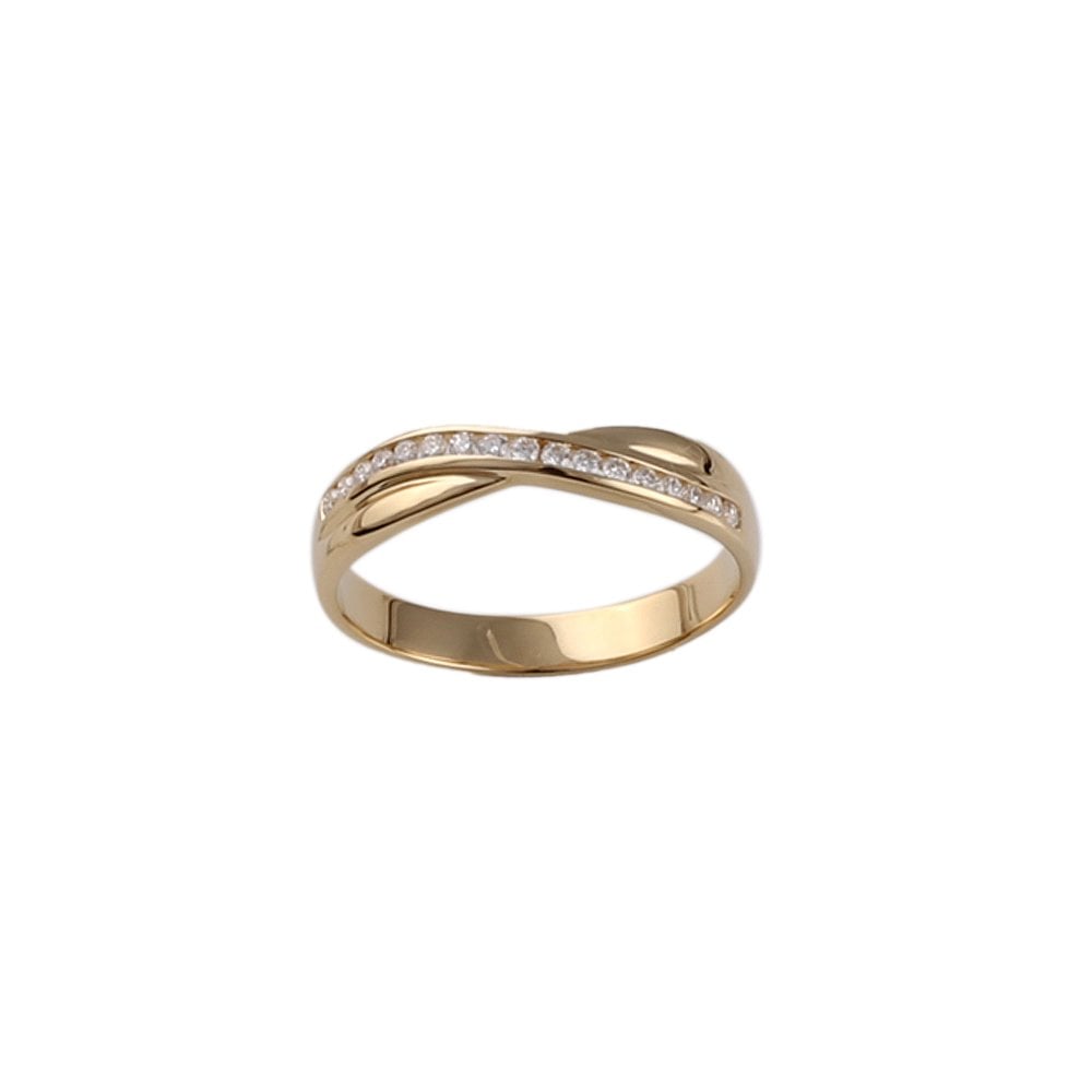 Yellow Gold 0.18ct Round Diamond Studded Half Eternity Band