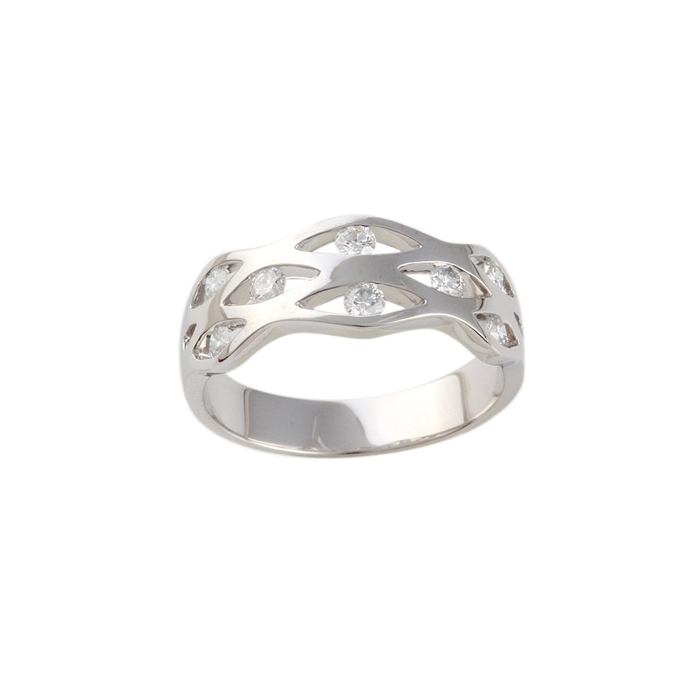 White Gold 0.40ct Round Diamond Studded Ring
