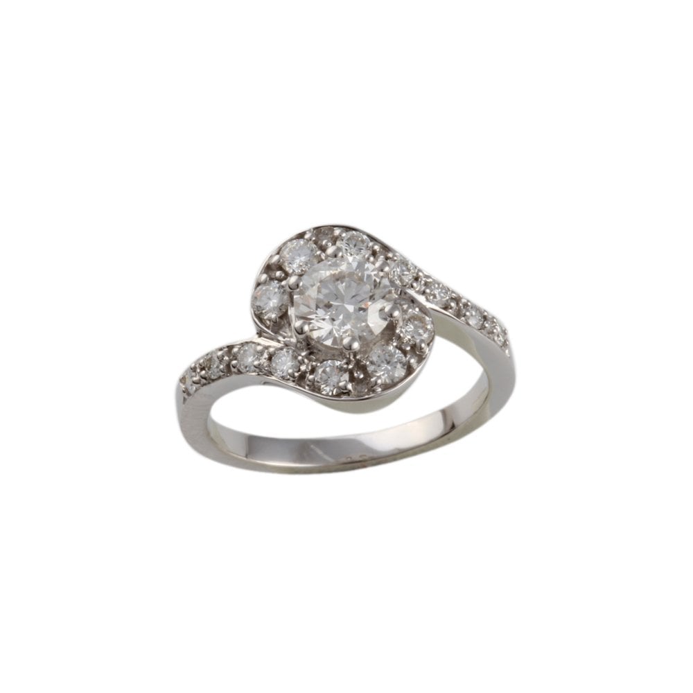 White Gold 0.70ct Round Diamond Cluster Style Ring