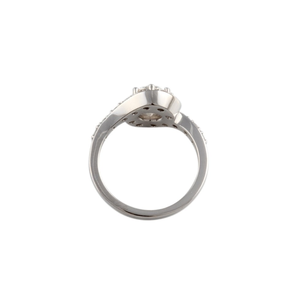 White Gold 0.70ct Round Diamond Cluster Style Ring