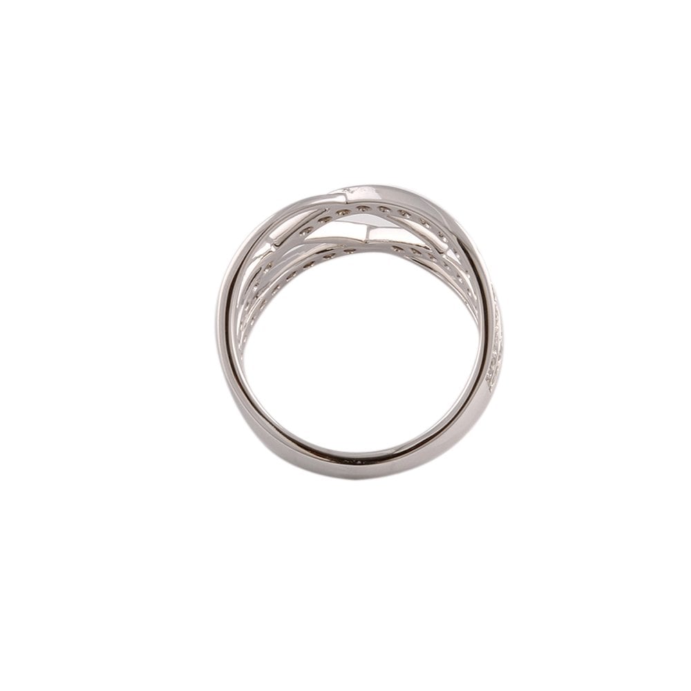 White Gold 0.85ct Round Diamond Crossover Ring