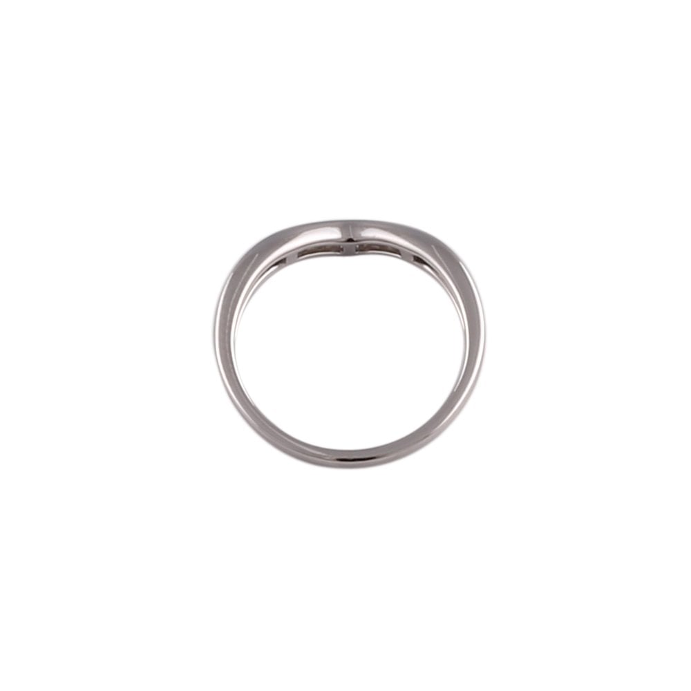 White Gold 0.06ct Round Diamond Wishbone Ring