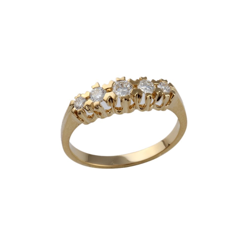 Yellow Gold 0.35ct Round Diamond Five Stone Ring