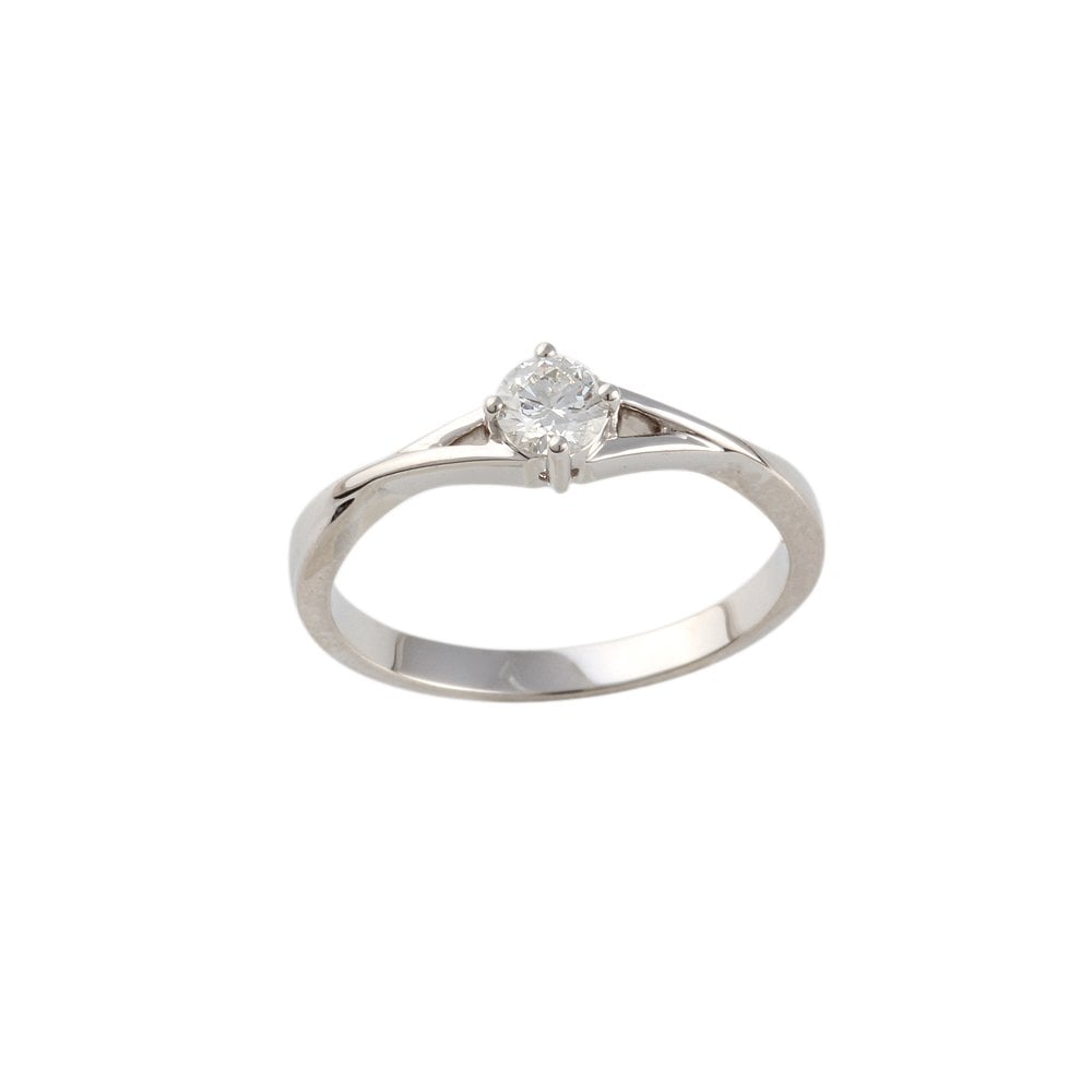 White Gold 0.25ct Round Diamond Solitaire Ring