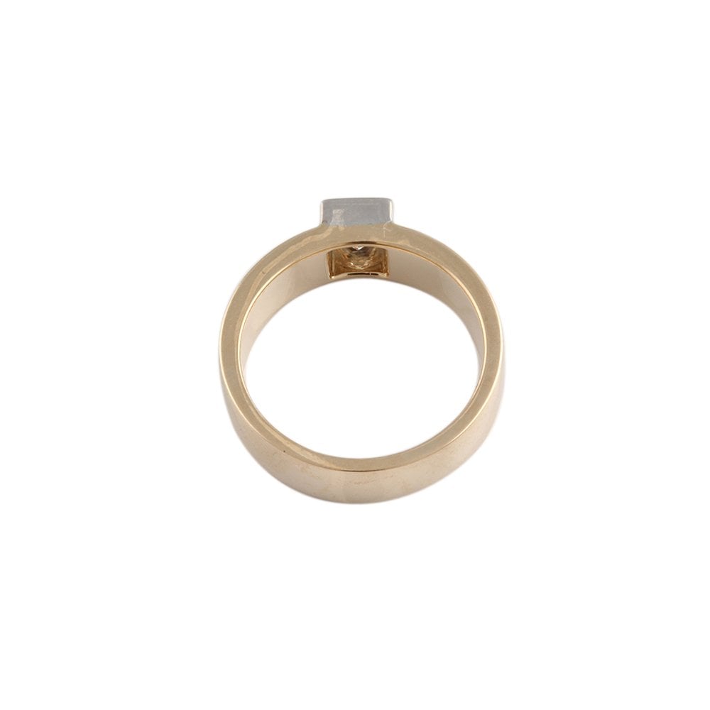 Yellow and White Gold 0.40ct Princess Cut Diamond Solitaire Ring