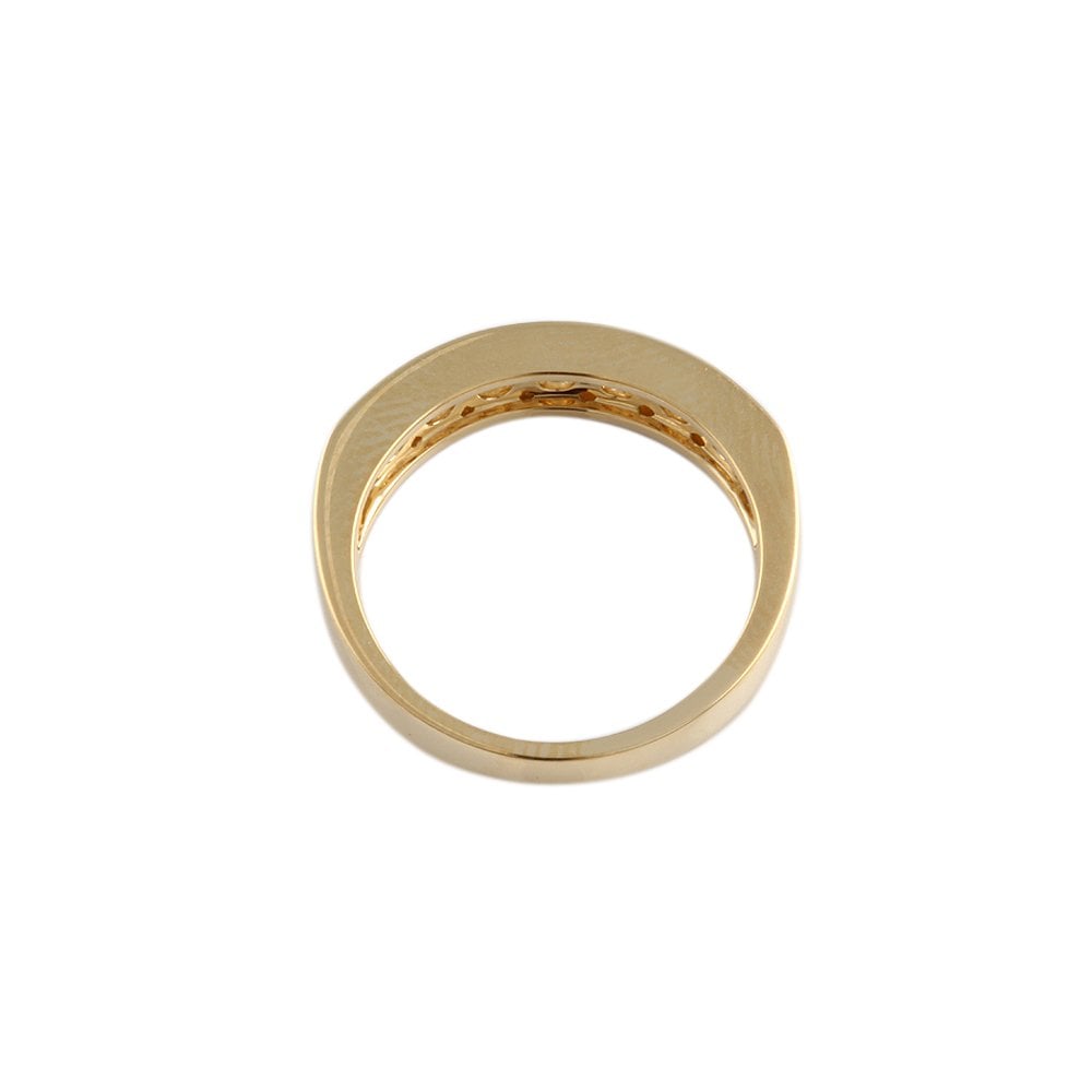 Yellow Gold 0.75ct Round Diamond Seven Stone Half Eternity Ring