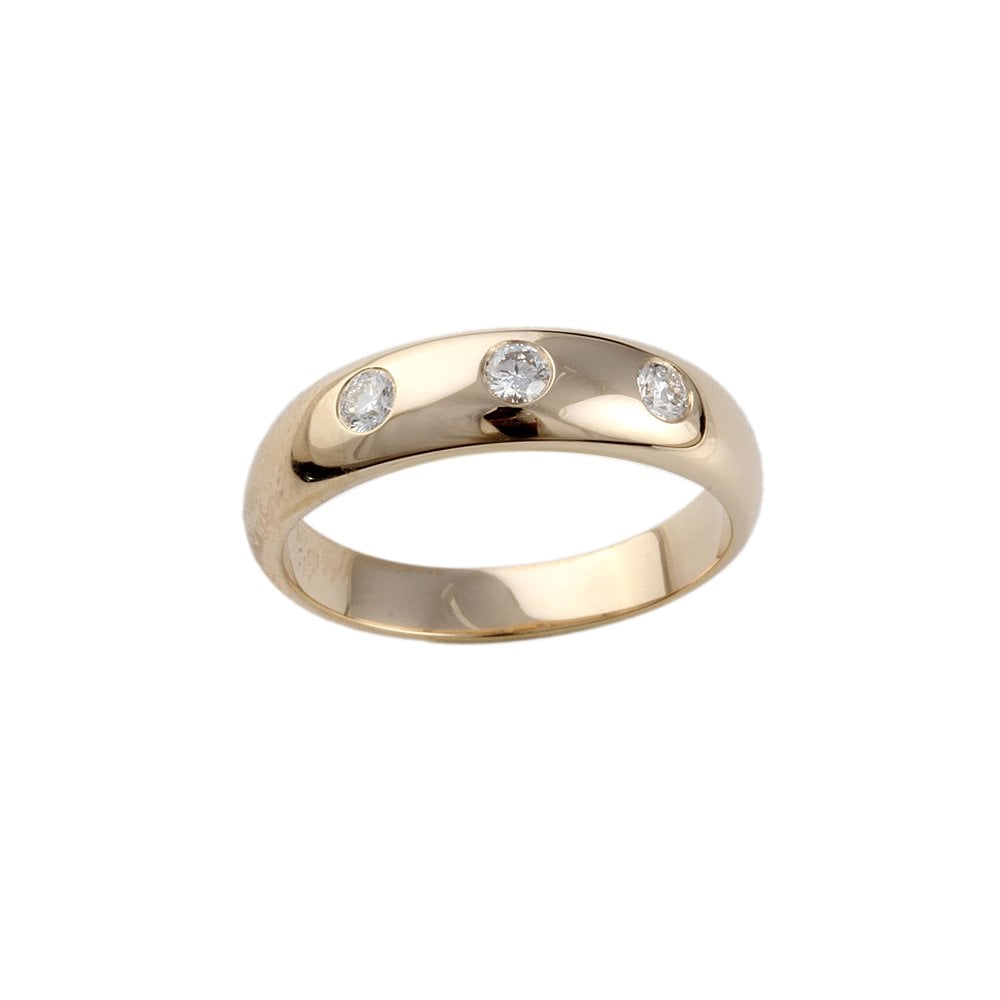 Yellow Gold 0.18ct Round Diamond Three Stone Ring