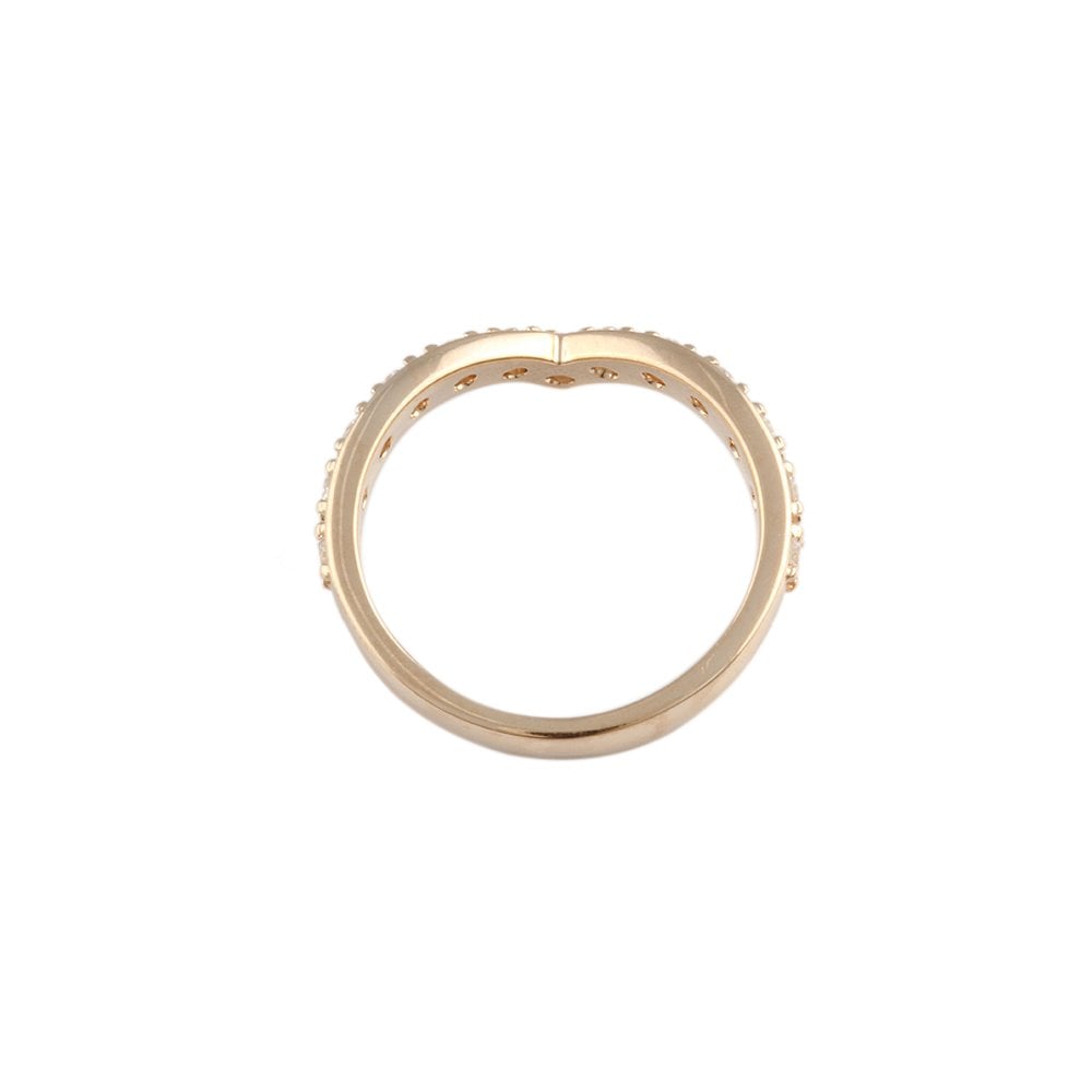 Yellow Gold 0.50ct Round Diamond Set Wishbone Ring