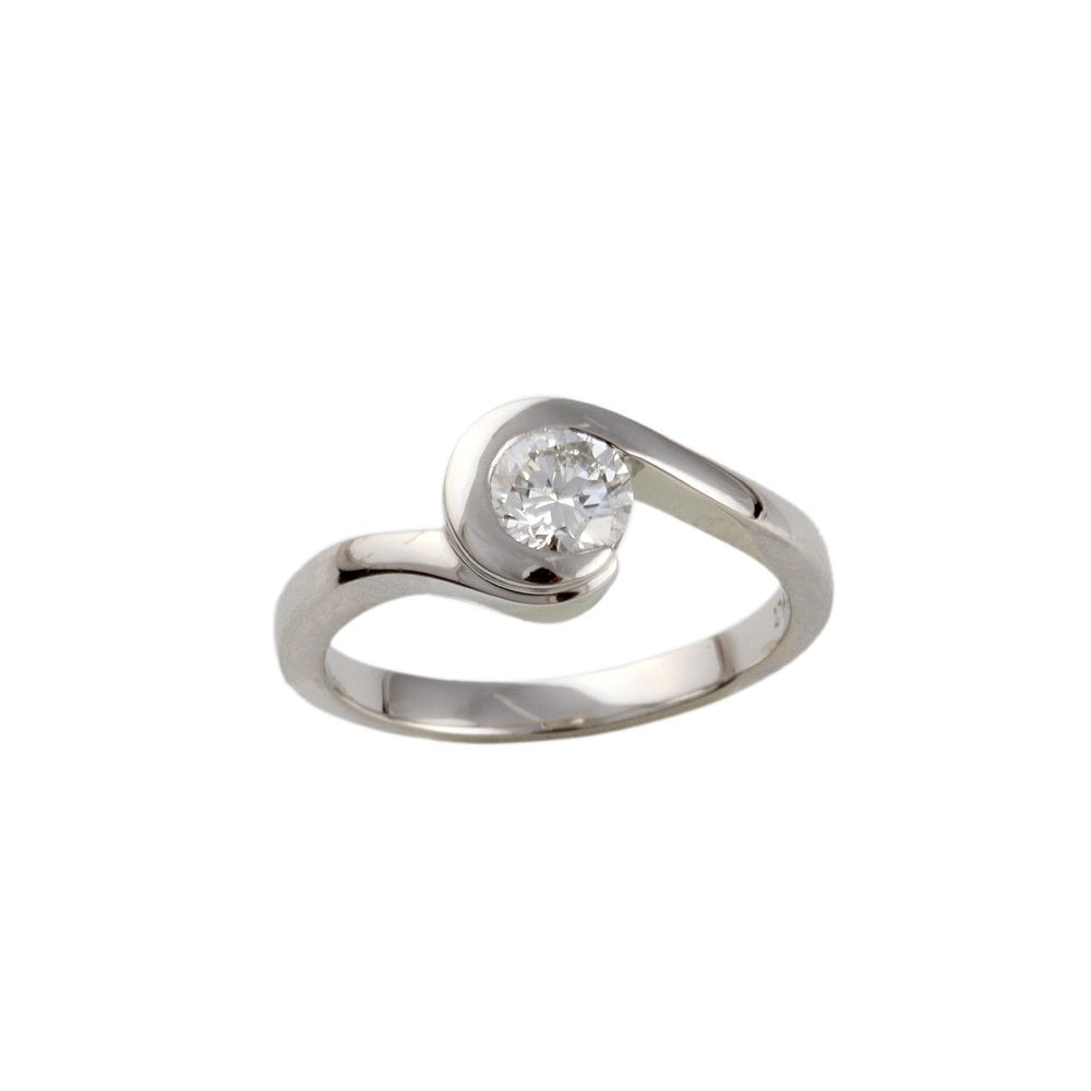 White Gold 0.50ct Round Diamond Solitaire Ring