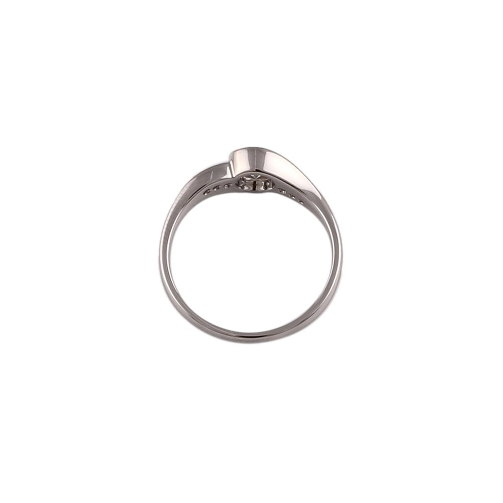 White Gold 0.60ct Round Diamond Solitaire Ring with Studded Shank