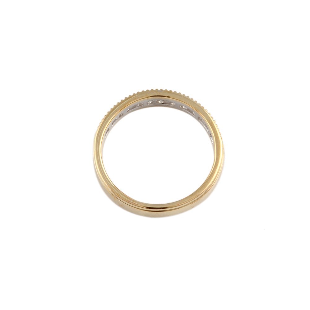 Yellow and White Gold 0.50ct Round Diamond Half Eternity Ring
