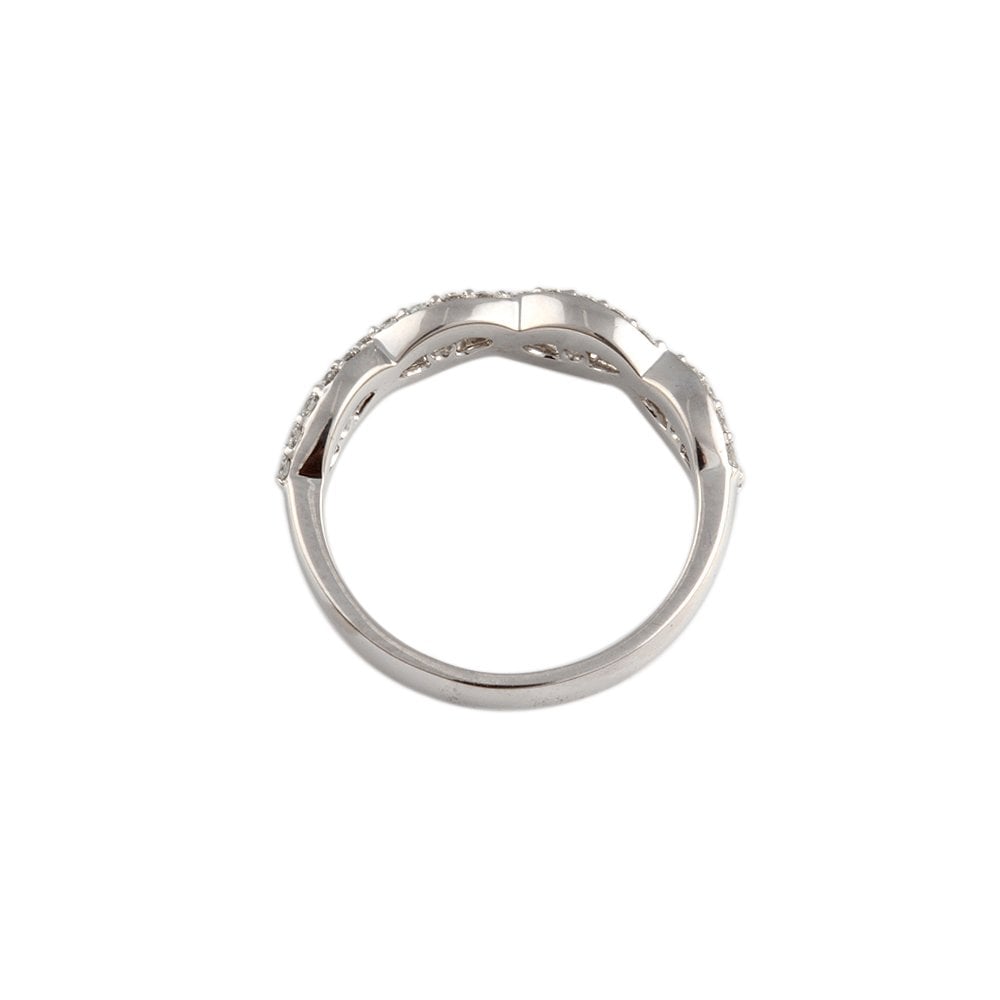 White Gold 0.45ct Round Diamond Twisted Half Eternity Ring