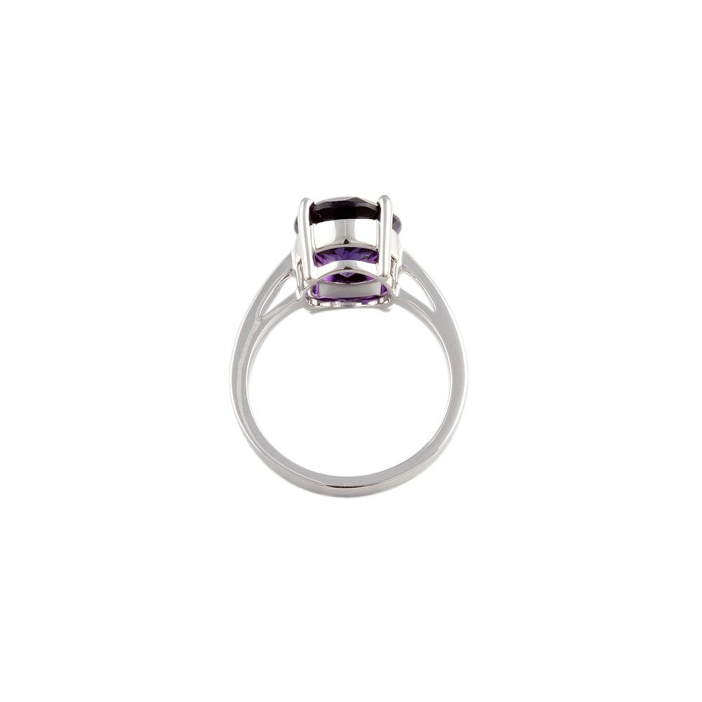 White Gold 4.10ct Oval Amethyst Ring