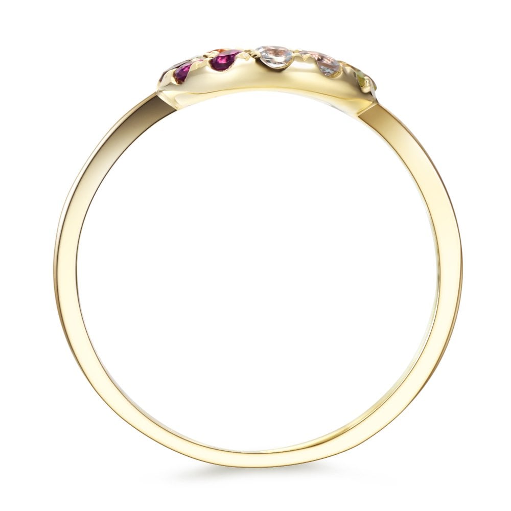 SPARKLD 9ct Yellow Gold Multi Gem Dress Ring
