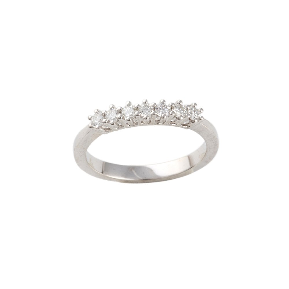 White Gold 0.25ct Round Diamond Seven Stone Half Eternity Ring