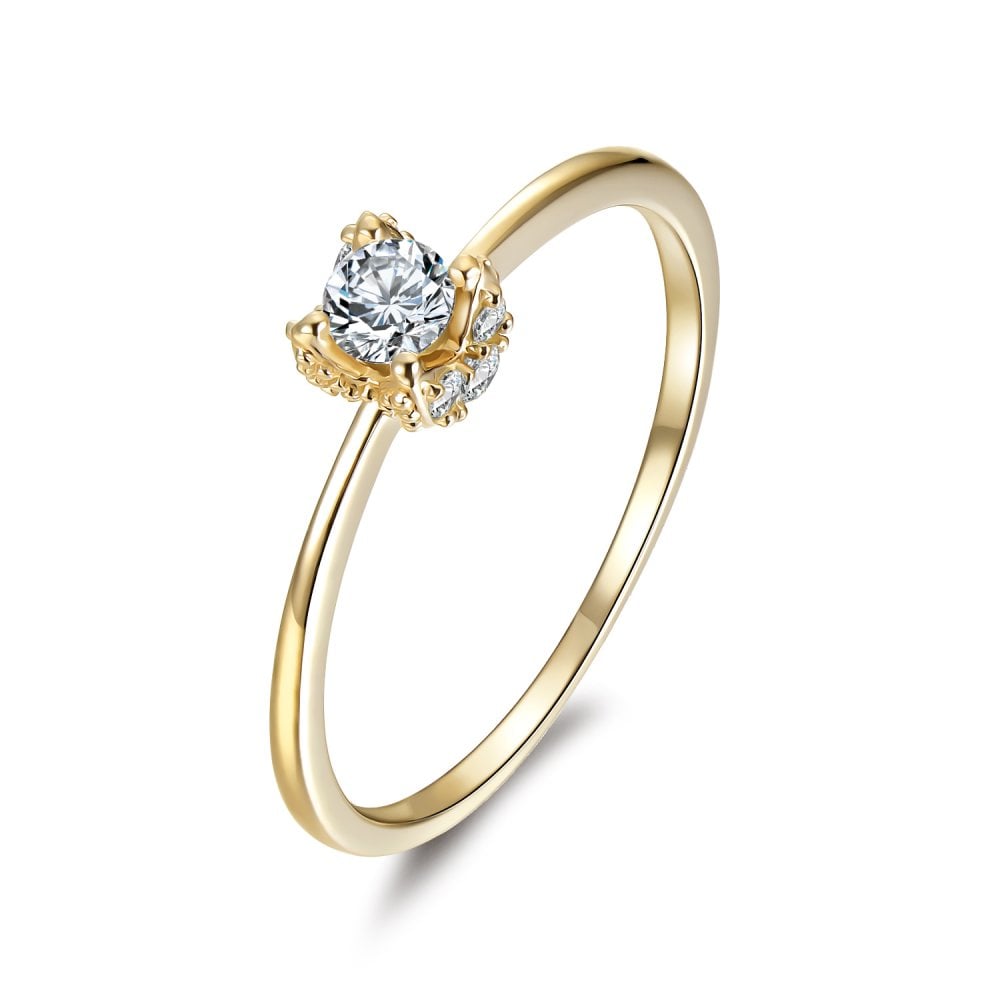 SPARKLD 9ct Yellow Gold 0.25ct Diamond Engagement Ring