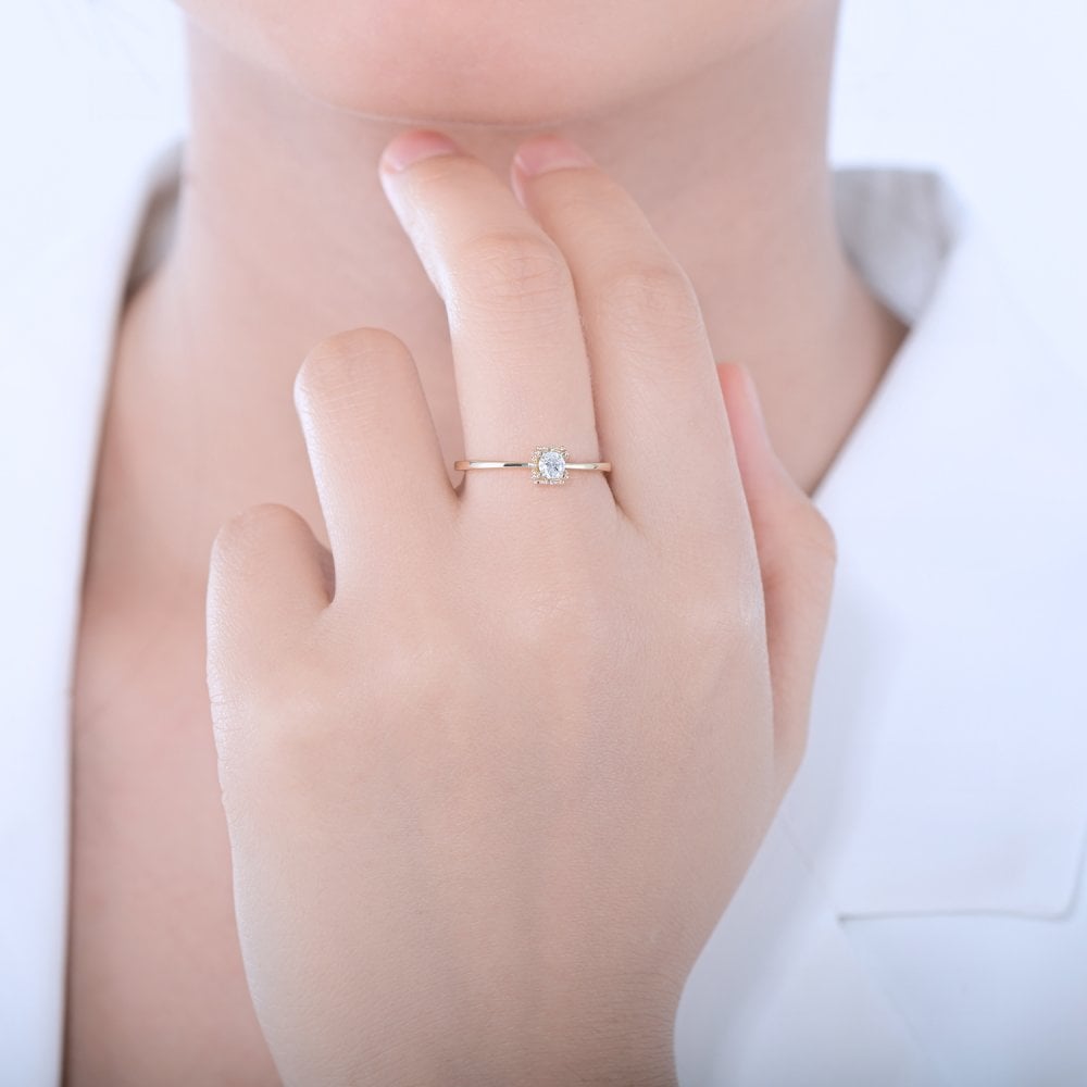 SPARKLD 9ct Yellow Gold 0.25ct Diamond Engagement Ring