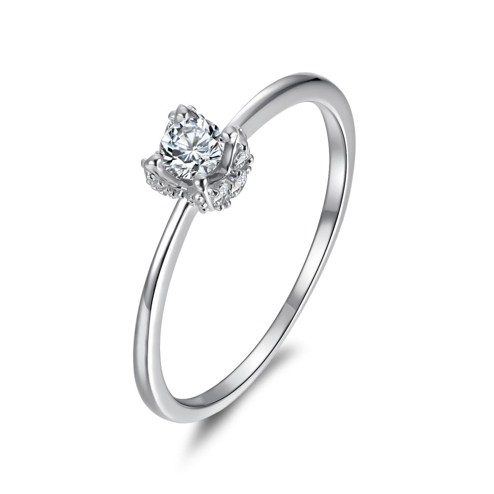 SPARKLD 9ct White Gold 0.25ct Diamond Engagement Ring