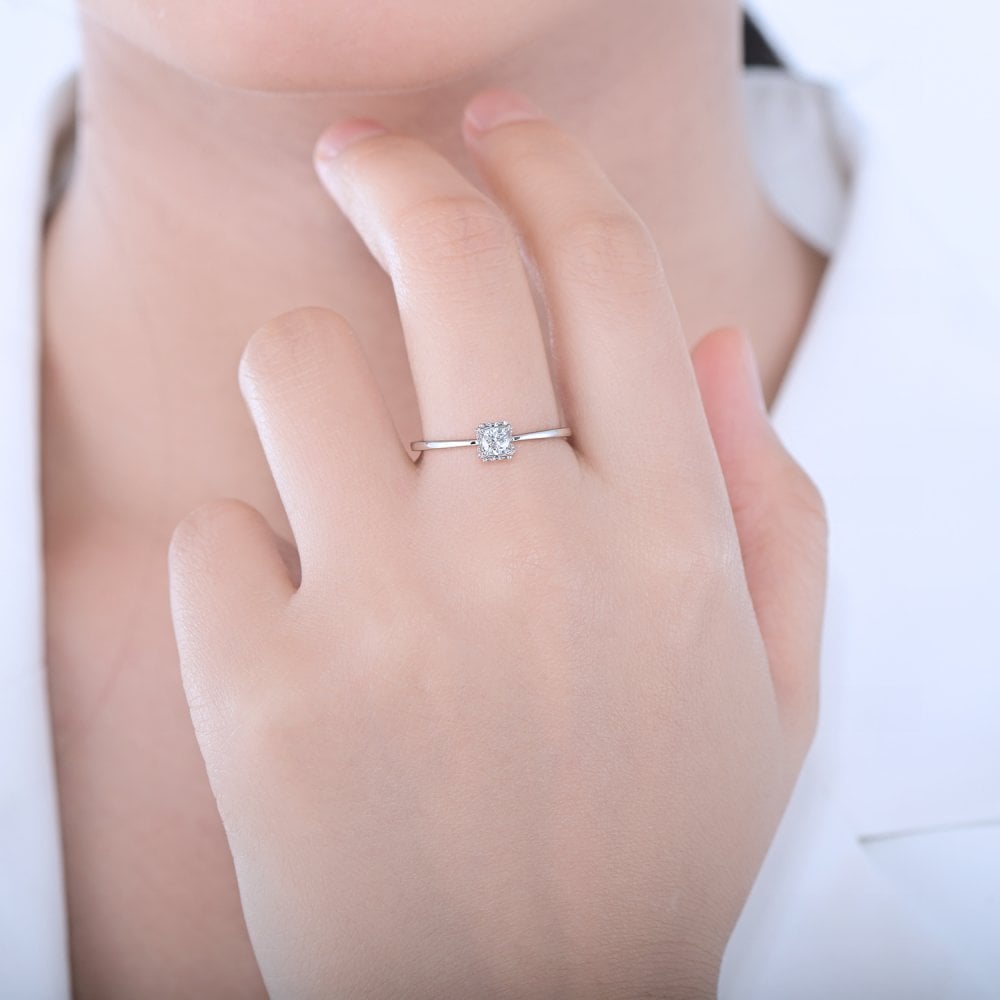 SPARKLD 9ct White Gold 0.25ct Diamond Engagement Ring