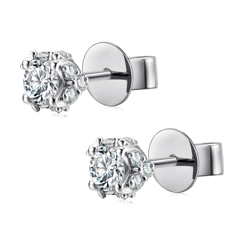 SPARKLD 9ct White Gold 0.50ct Diamond Stud Earrings
