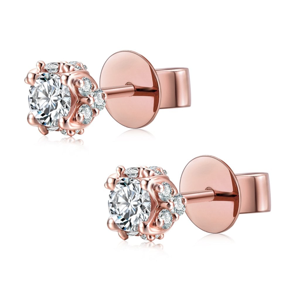 SPARKLD 9ct Rose Gold 0.25ct Diamond Stud Earrings
