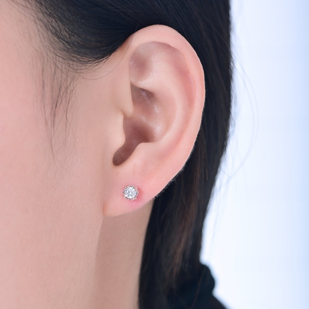 SPARKLD 9ct Rose Gold 0.25ct Diamond Stud Earrings